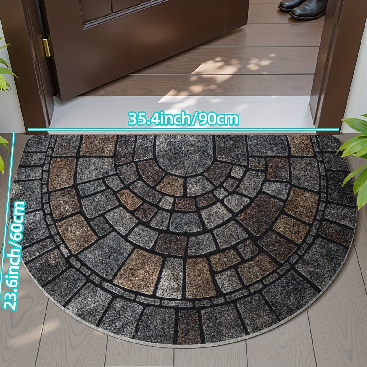 Half-Circle Mosaic Door Mat | Indoor & Outdoor Use