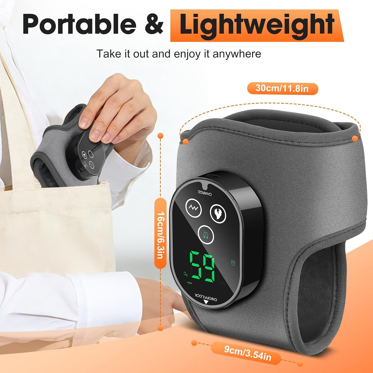 Ankle Brace with Heat & Vibration | Cordless Massager Wrap for Ankle, Foot & Wrist