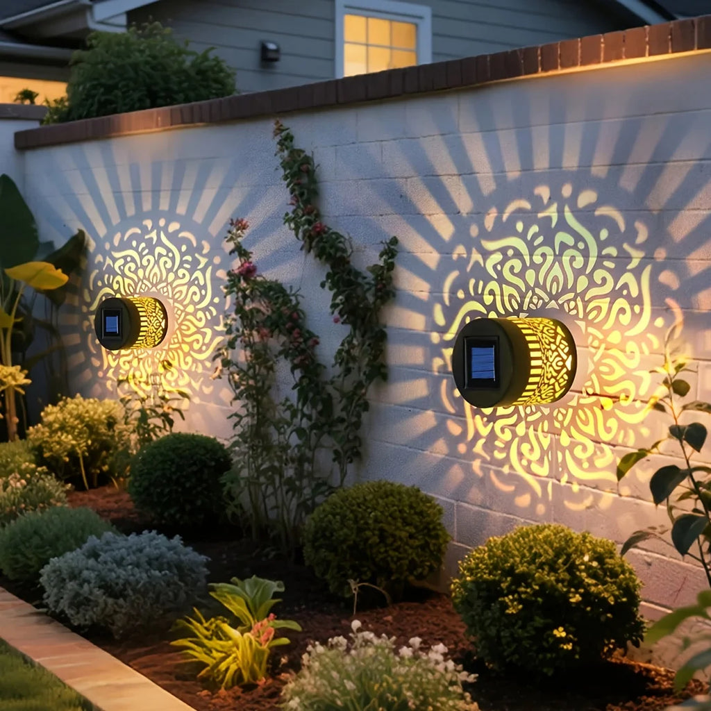 Solar-Powered Datura Lantern Light Wall Lamp Outdoor Garden Patio Walkway Decorations 1Pcs/2Pack Lighting for Garden Decor
