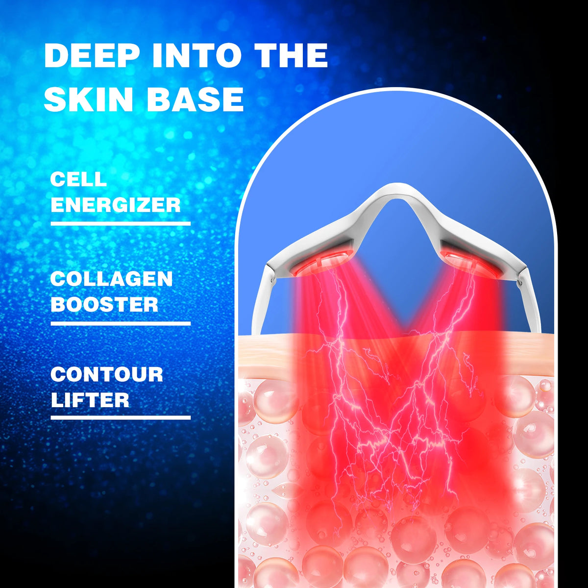 3D Eye Massager | Wireless Red Light & Vibration for Tired Eyes