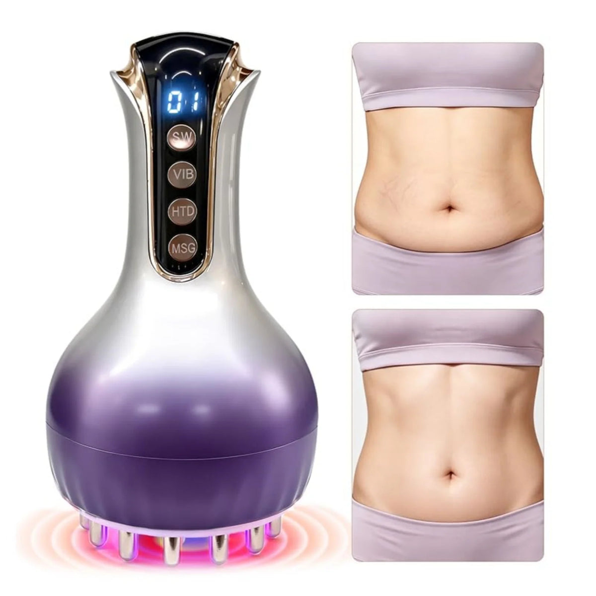 Cordless Handheld Massager | Heat, Vibration & Micro-Pulse, 35 Intensity Levels