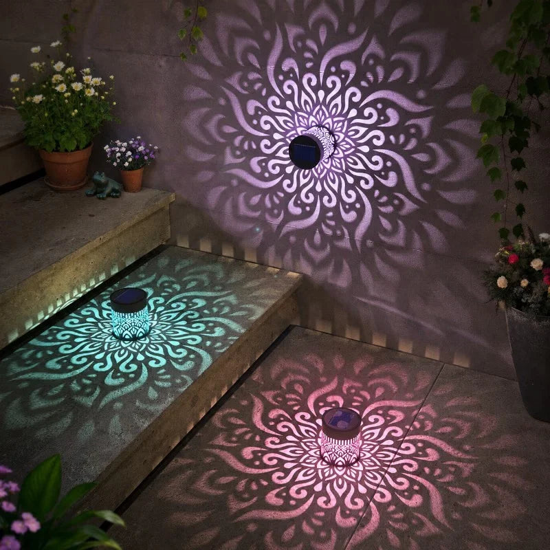 Solar-Powered Datura Lantern Light Wall Lamp Outdoor Garden Patio Walkway Decorations 1Pcs/2Pack Lighting for Garden Decor
