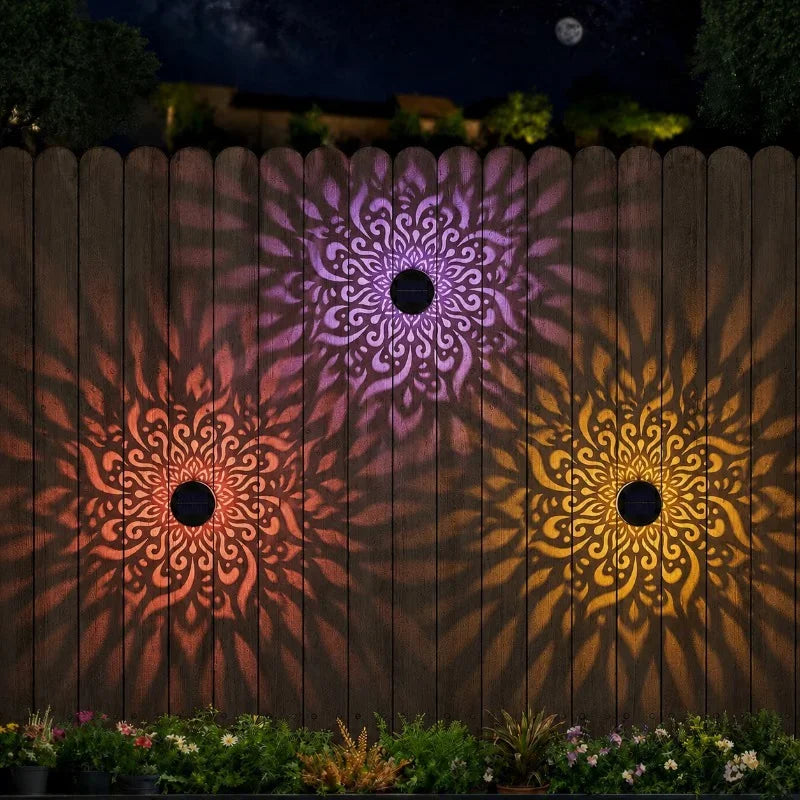 Solar-Powered Datura Lantern Light Wall Lamp Outdoor Garden Patio Walkway Decorations 1Pcs/2Pack Lighting for Garden Decor