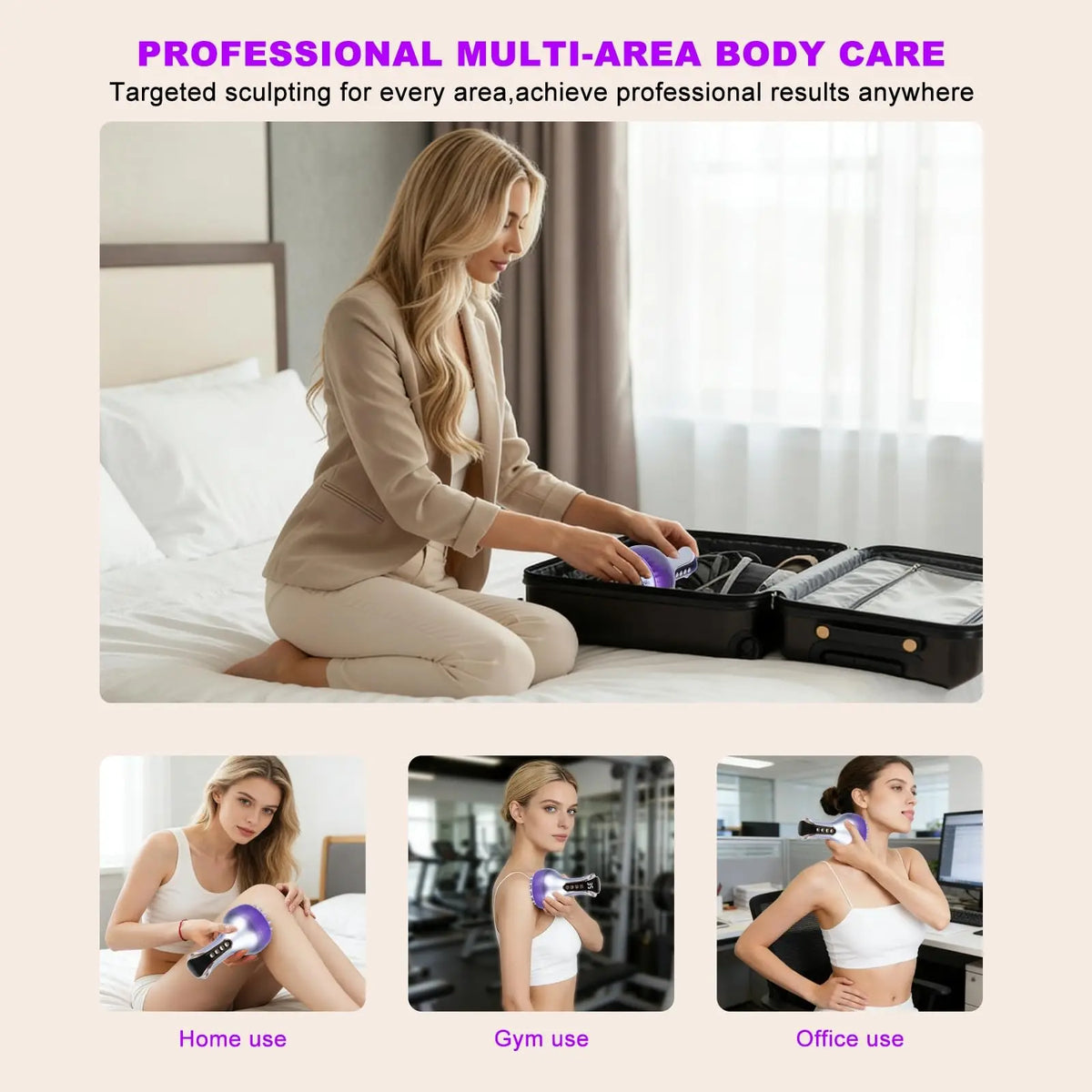 Cordless Handheld Massager | Heat, Vibration & Micro-Pulse, 35 Intensity Levels