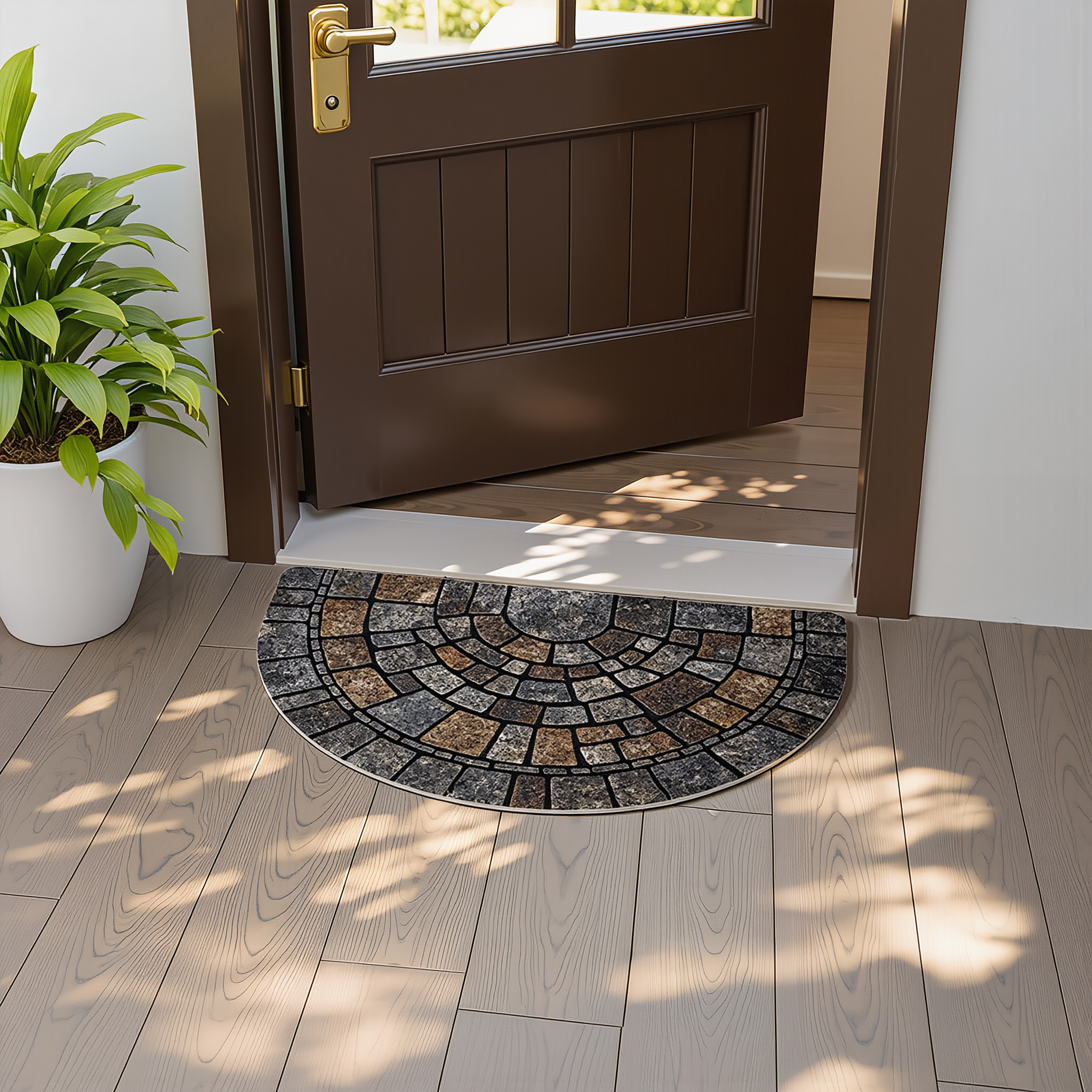 Half-Circle Mosaic Door Mat | Indoor & Outdoor Use