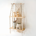 Boho Macrame Wall Shelf - lifestyle