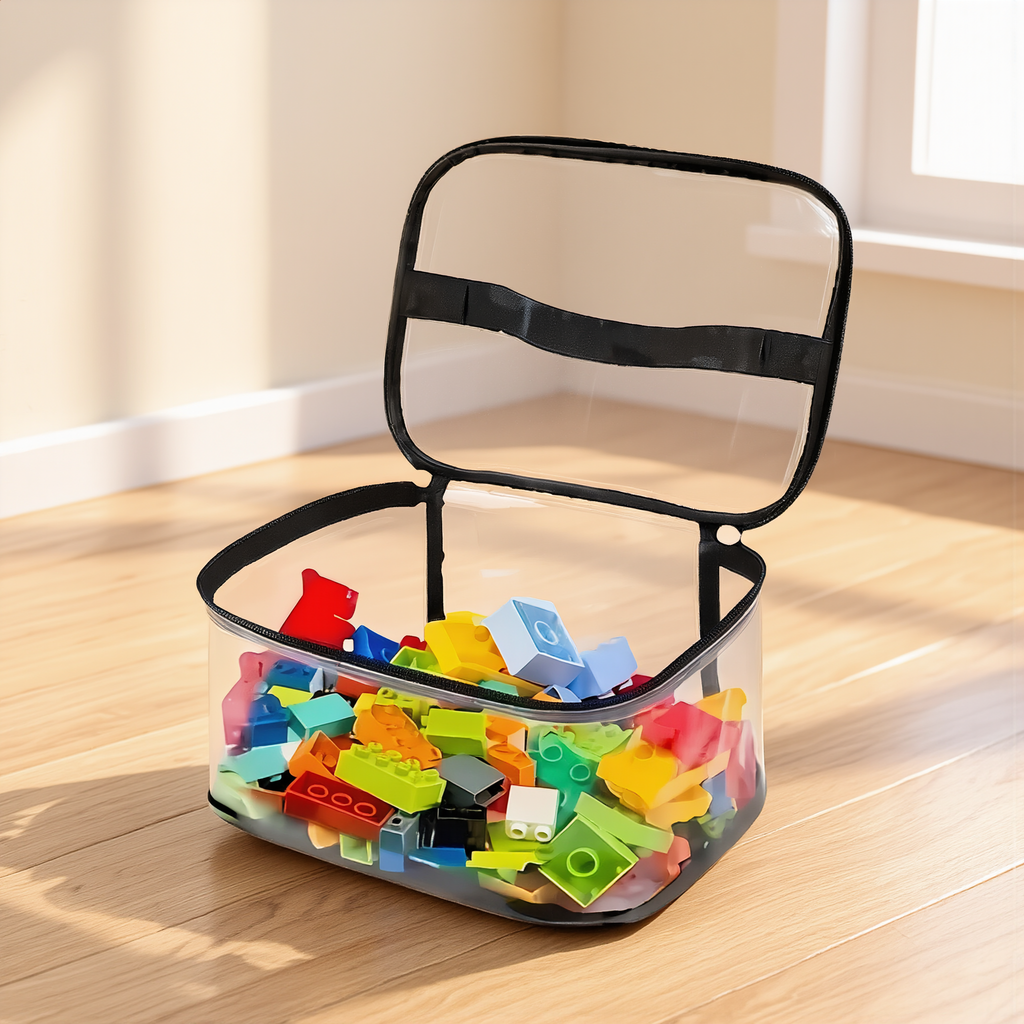 Transparent Mesh Toy Storage Bag | Large Capacity Organizer for Toys, Puzzles & Building Blocks
