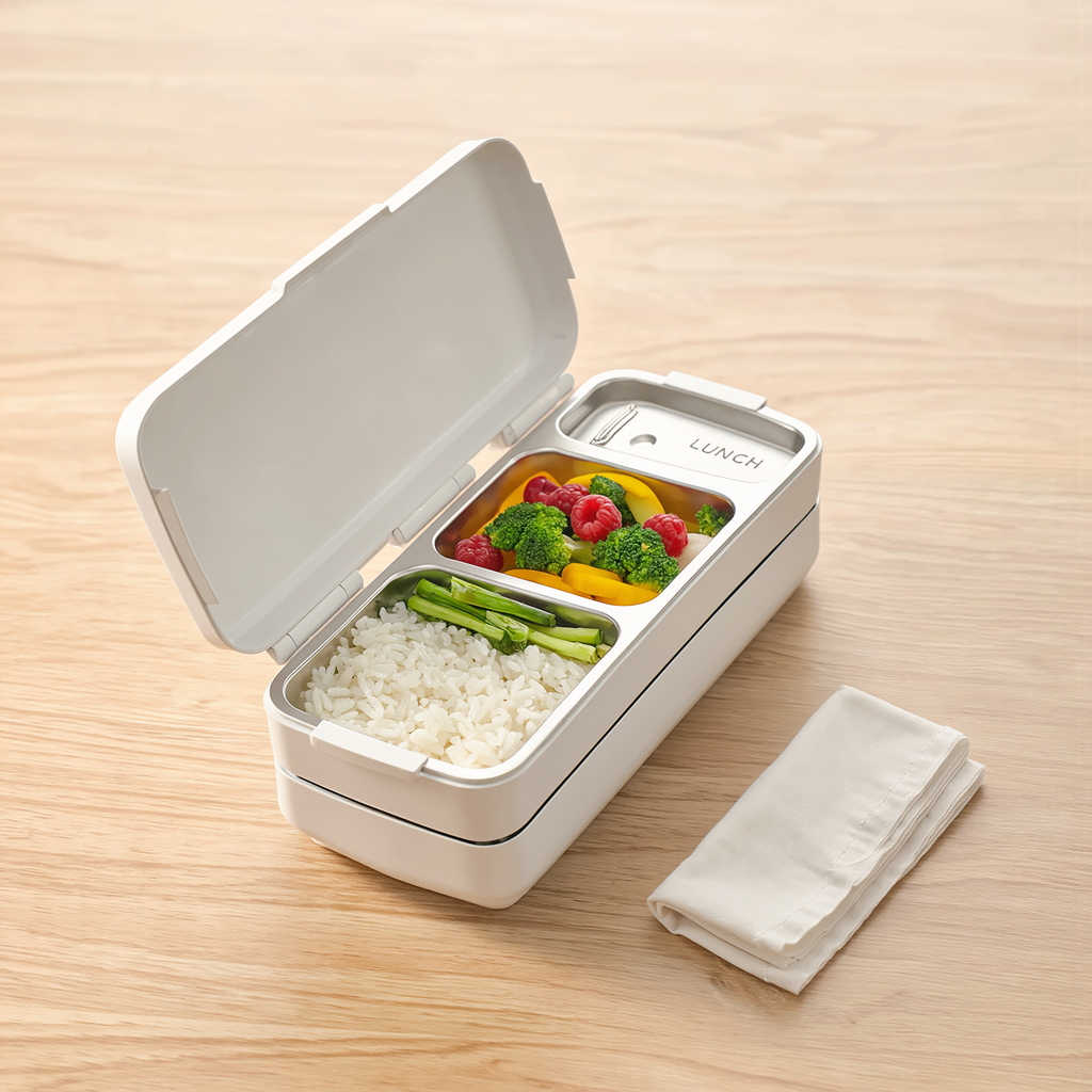 EcoStack | 3-Tier Bento Lunch Box | Wheat Straw 900 ml