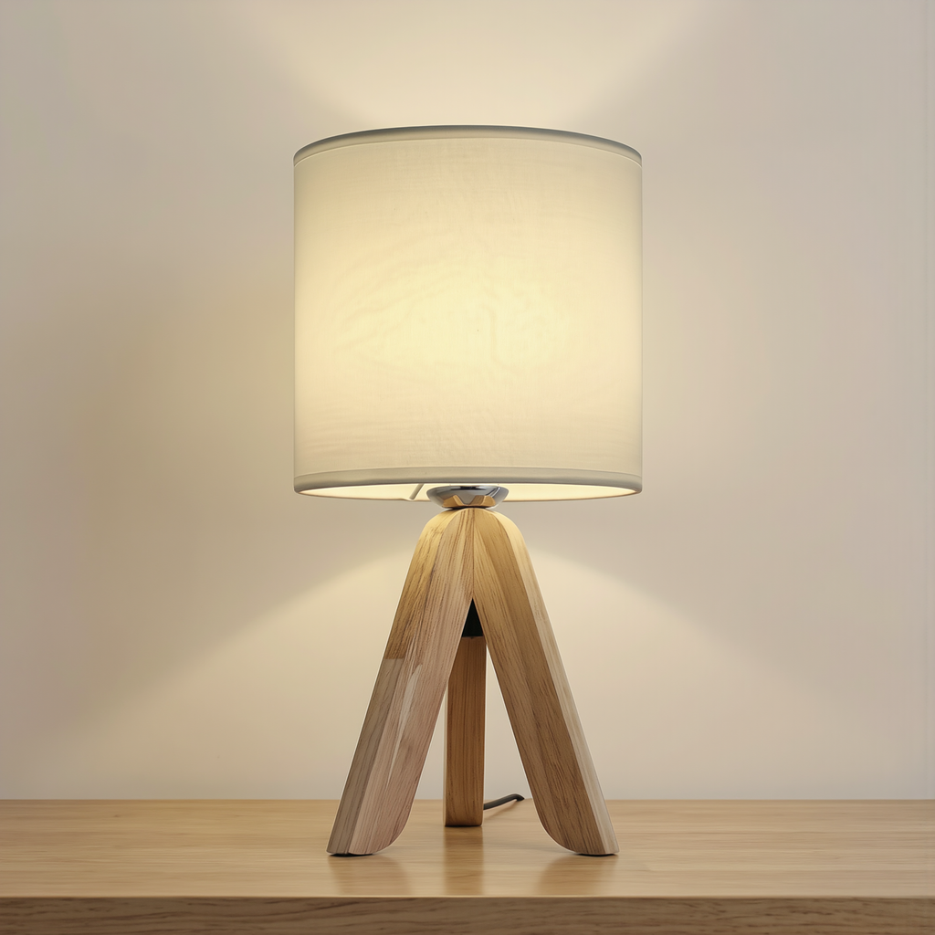 Nordic Wooden Tripod Table Lamp - lifestyle