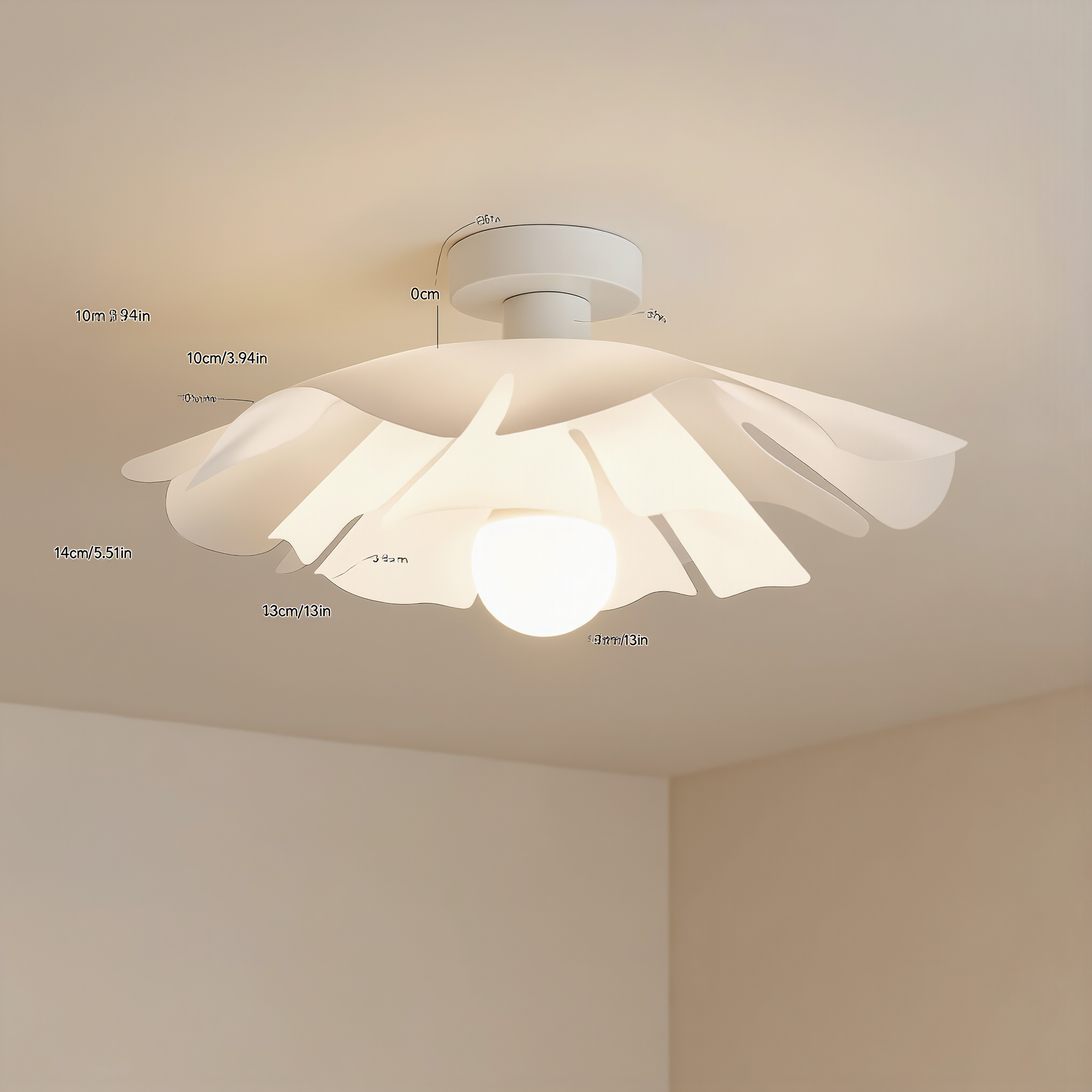 Rose Petal Ceiling Light - lifestyle