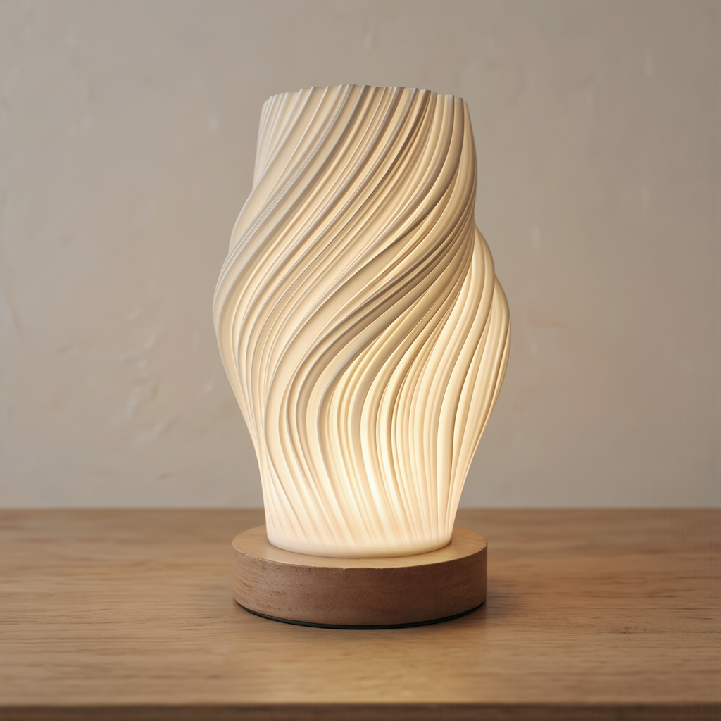 Modern LED Swirl Table Lamp - lifestyle