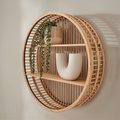 Round Bamboo Wall Shelf - lifestyle