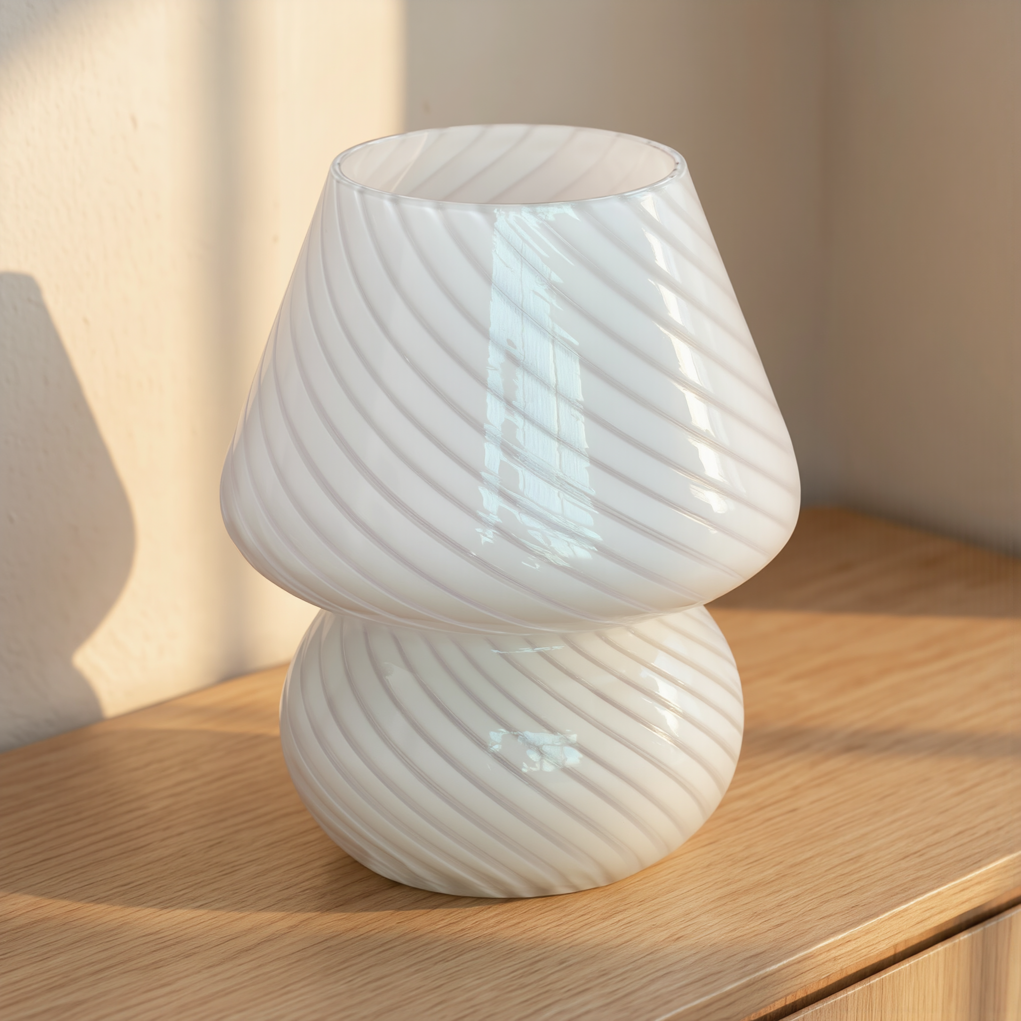 Murano-Style Glass Mushroom Lamp - lifestyle
