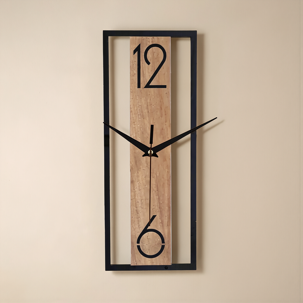 Modern Rectangular Wall Clock - lifestyle