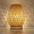 Handmade Bamboo Woven Bedside Lamp - lifestyle