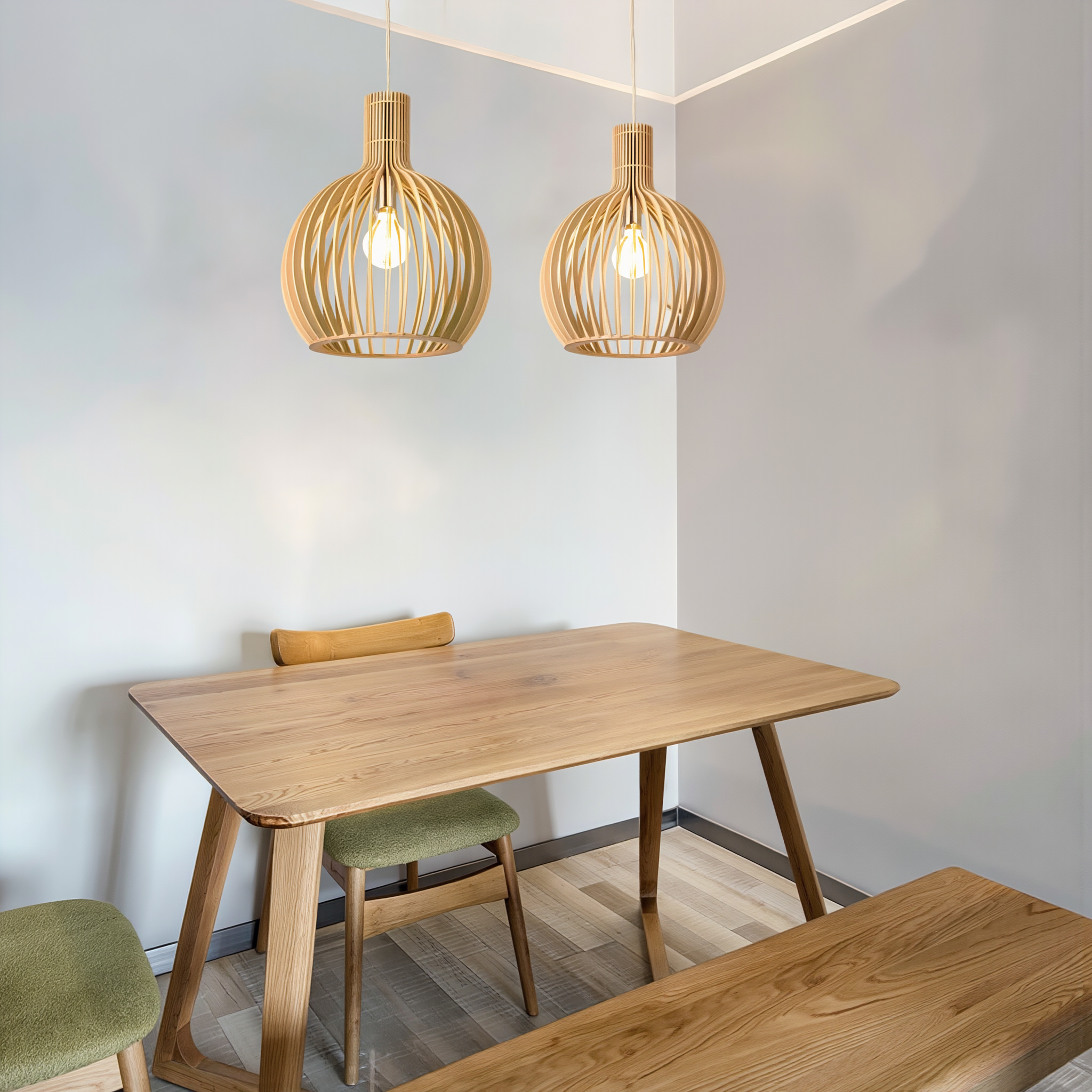Handcrafted Wooden Pendant Light - lifestyle