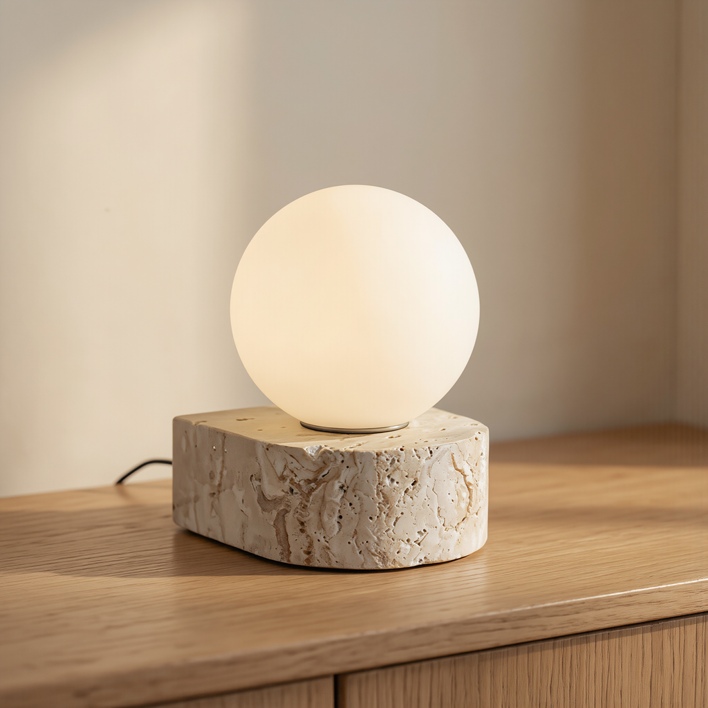 Travertine Stone Wall Lamp - lifestyle