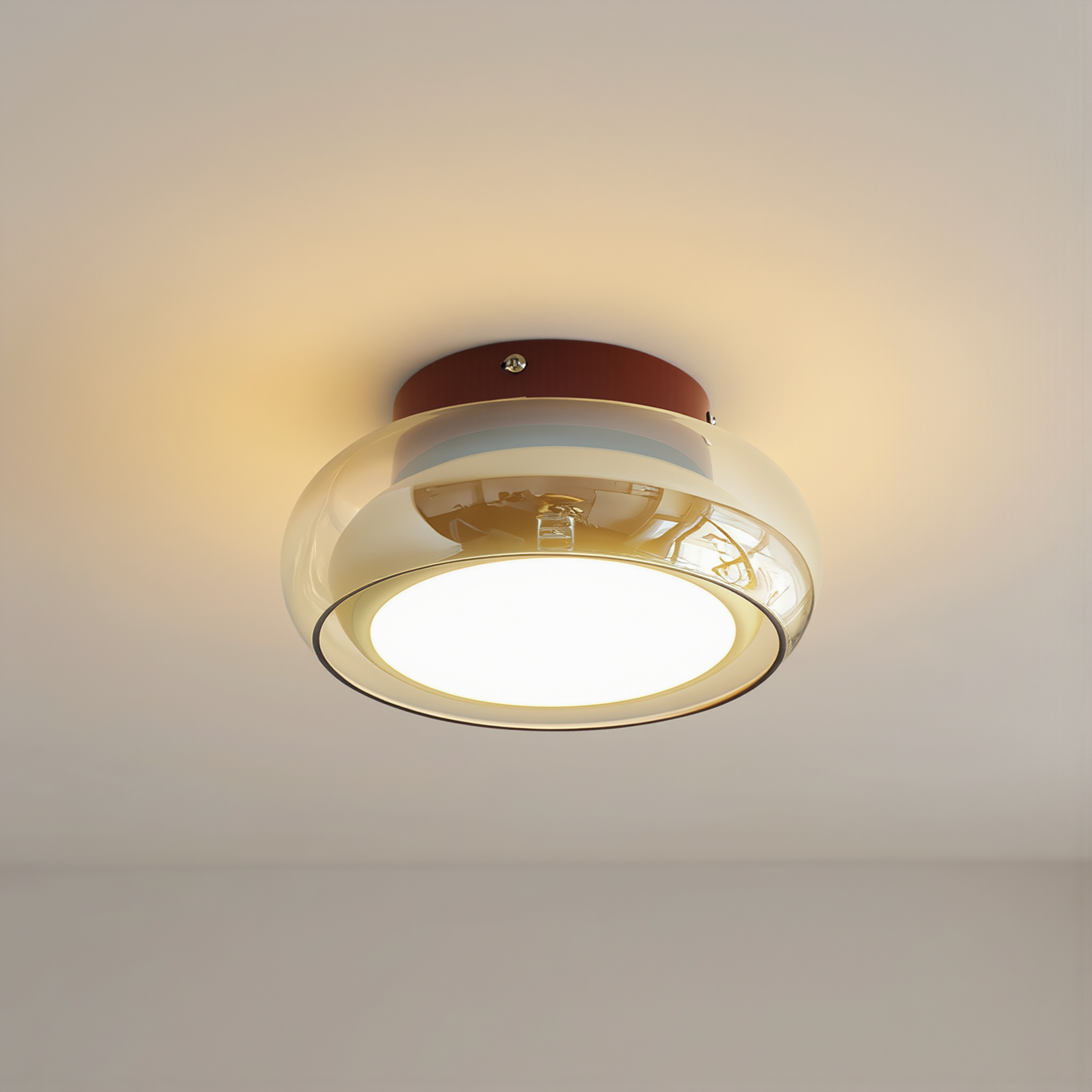 June Retro Glass Flush Mount Ceiling Light - lifestyle