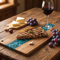 Resin River Cutting Board | Acacia Wood Charcuterie & Cheese Board