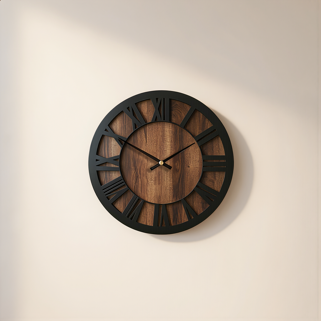 Vintage Wooden Wall Clock - lifestyle