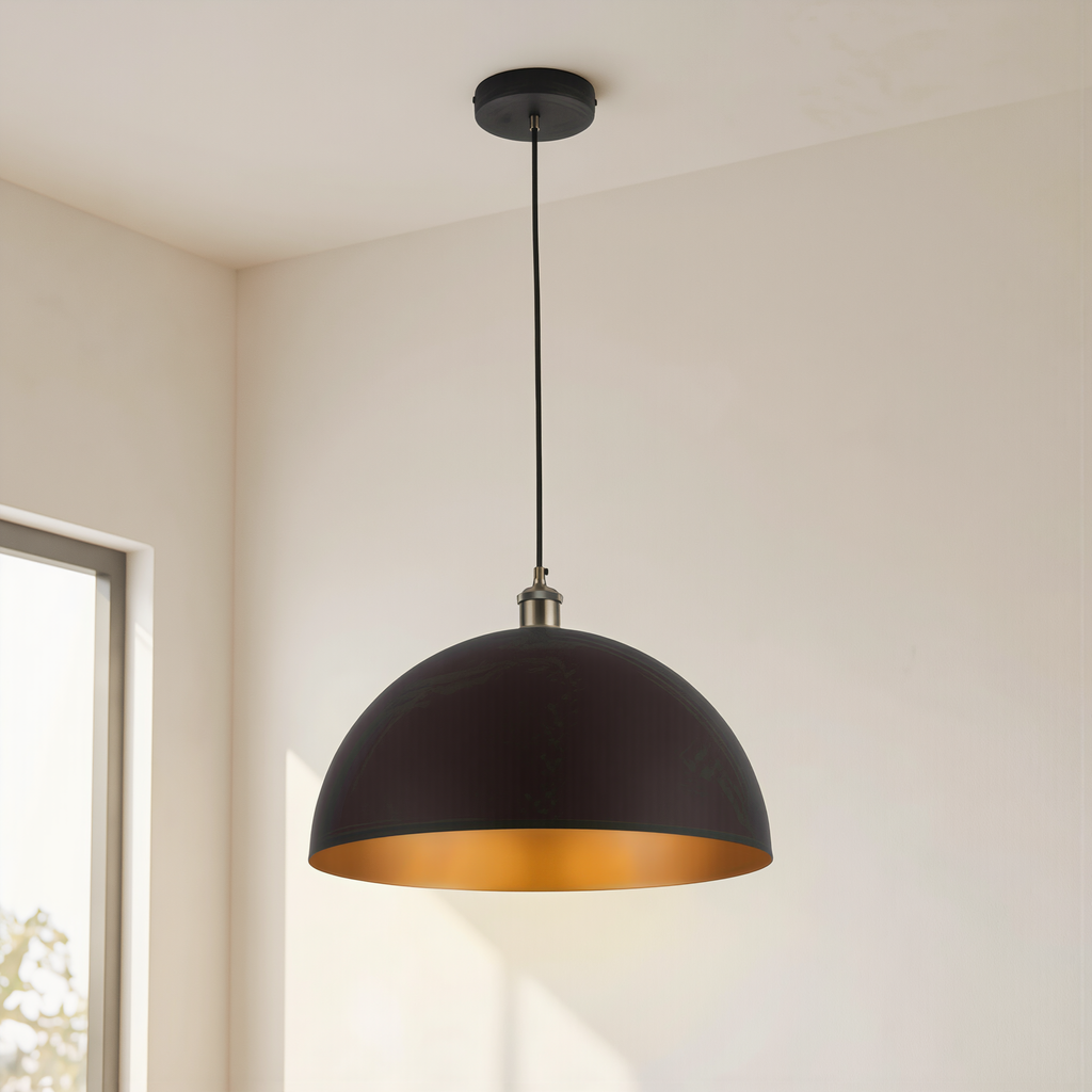 Vintage Industrial Dome Pendant Light - lifestyle