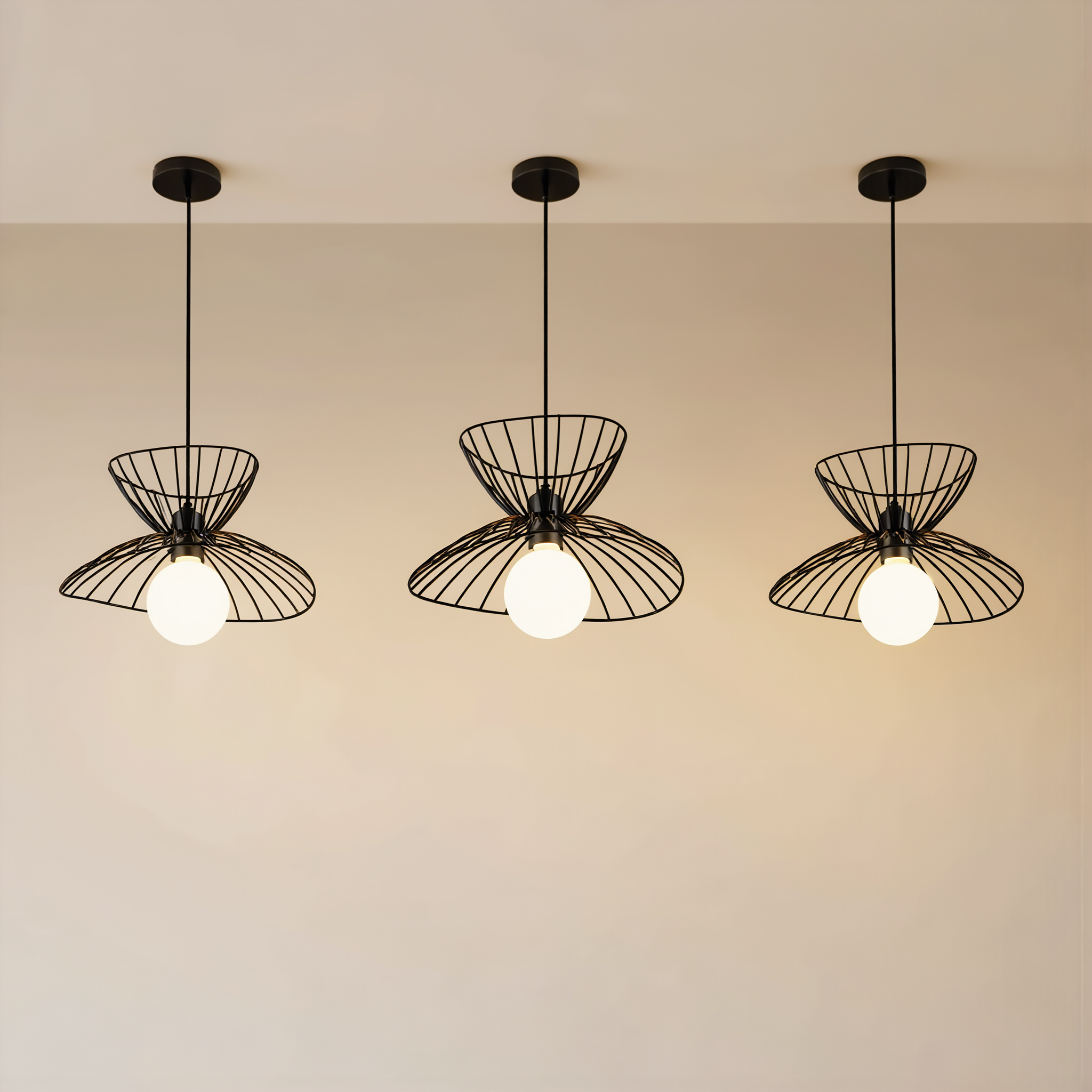 Retro Black Pendant Light - lifestyle