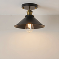 Industrial Black Semi Flush Mount Ceiling Light - lifestyle