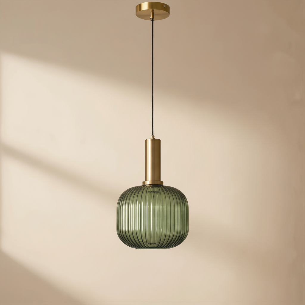 Modern Striped Glass Pendant Light - lifestyle