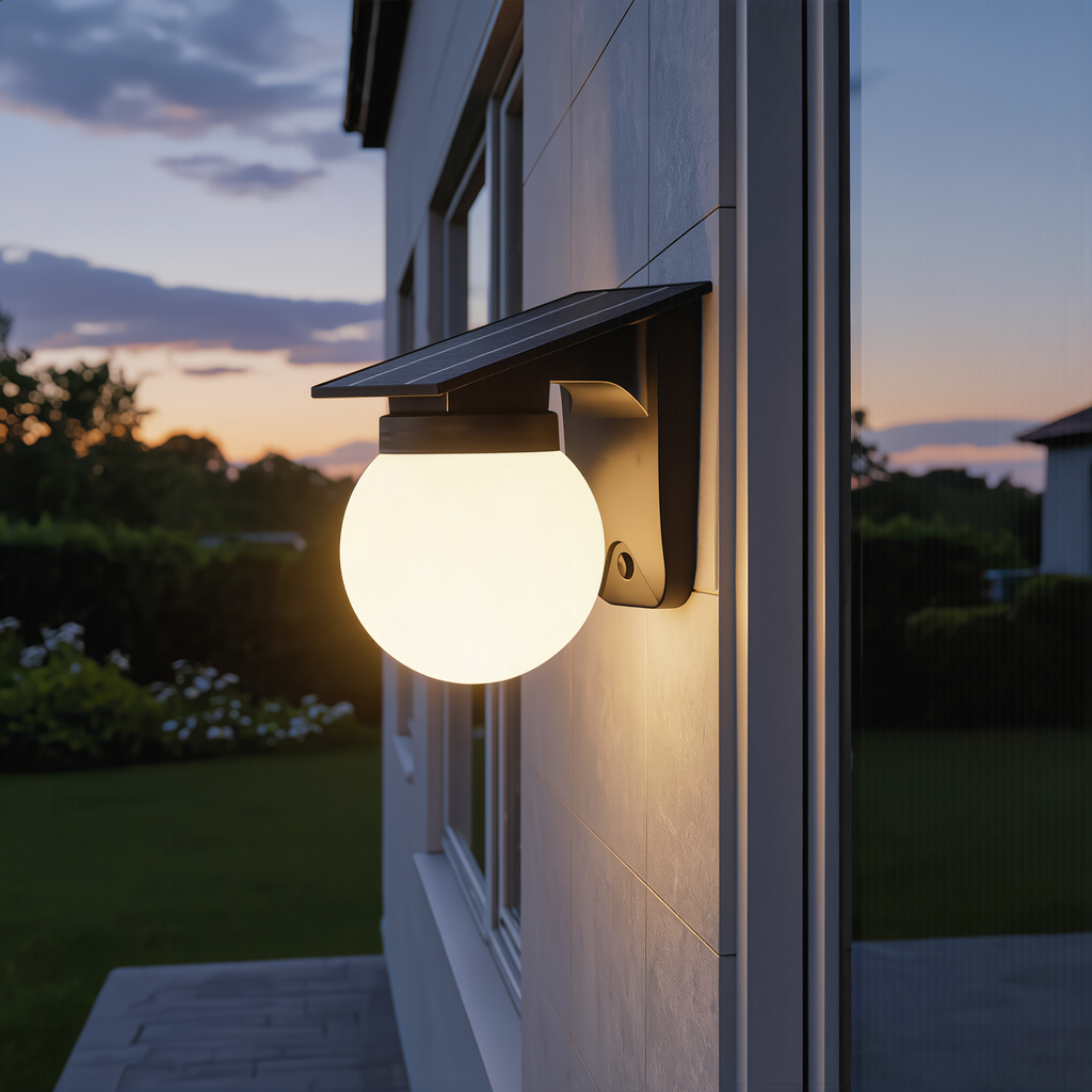 Solar Globe LED Wall Light | Smart Dimmable Outdoor Lighting