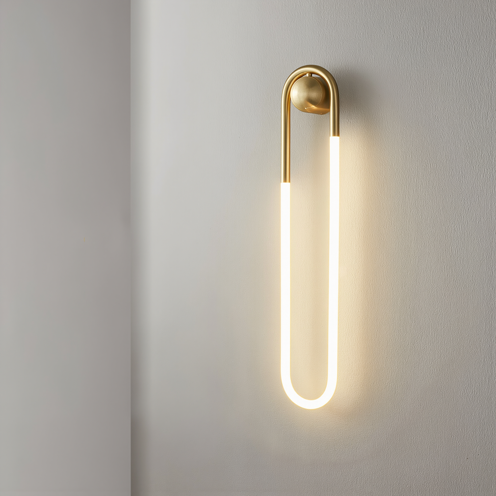 Modern LED Wall Light - Brass and Black - lifestyle