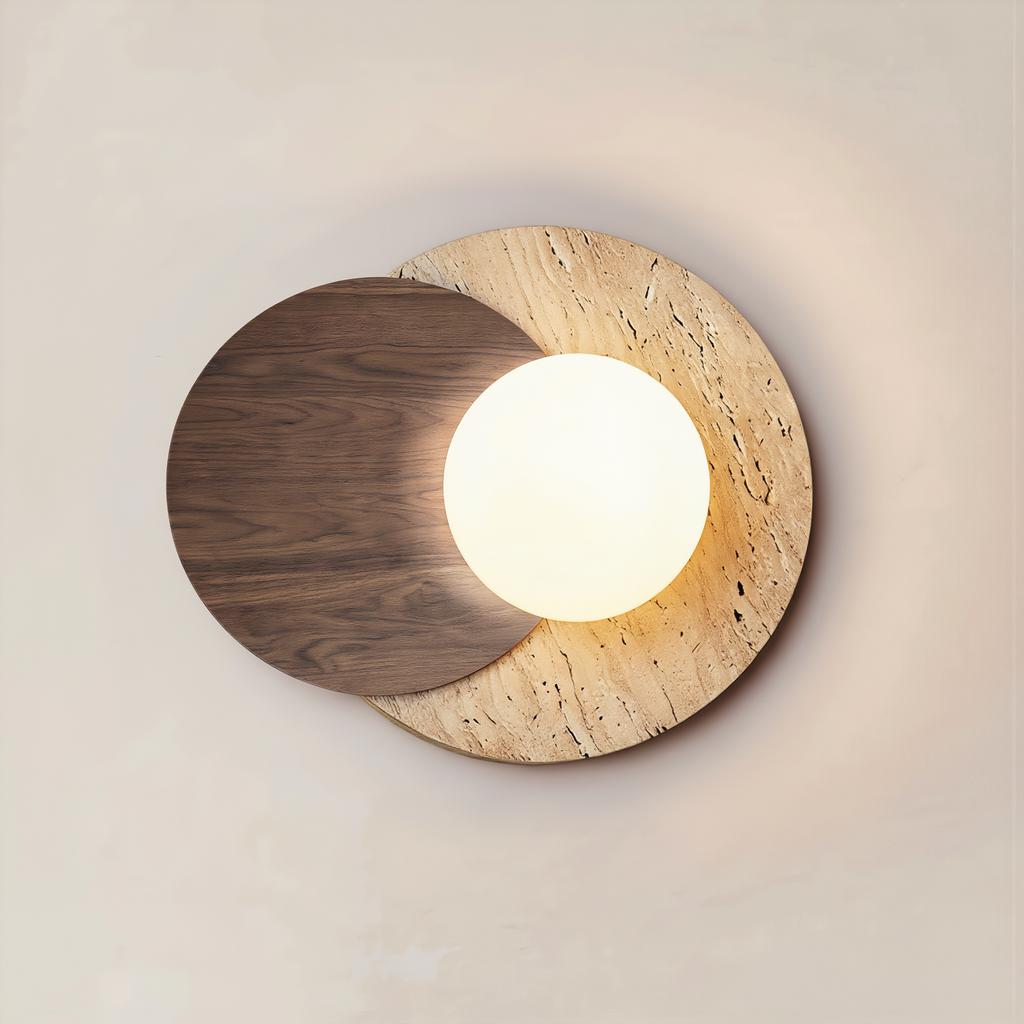 Wabi-Sabi Stone Wall Lamp - lifestyle