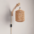 Boho Wood & Rattan Wall Lamp - lifestyle