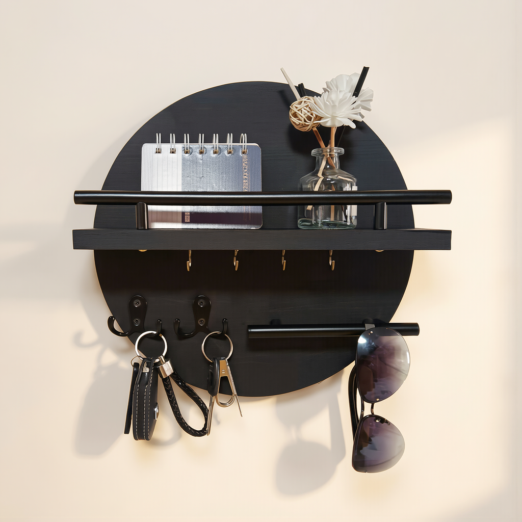 Round Wooden Key Holder - lifestyle