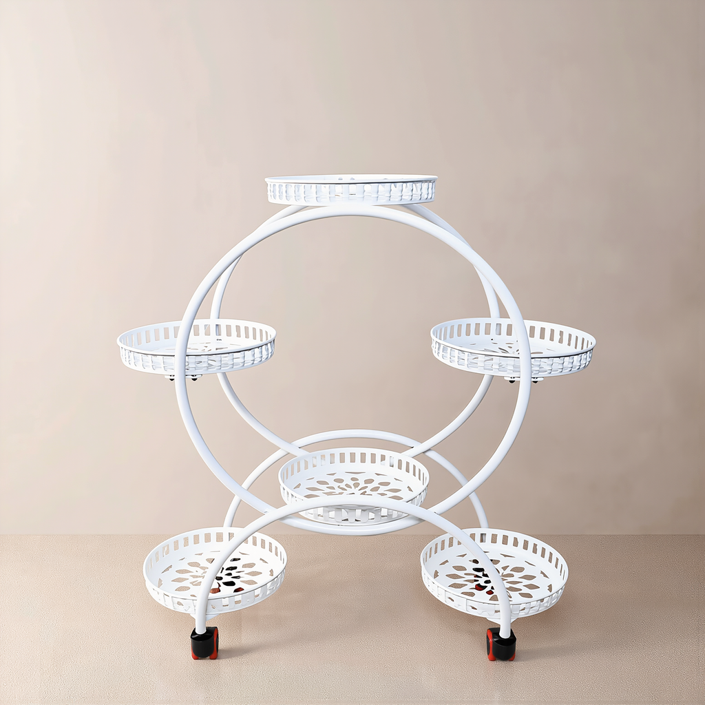 Metal Plant Stand with Wheels - lifestyle
