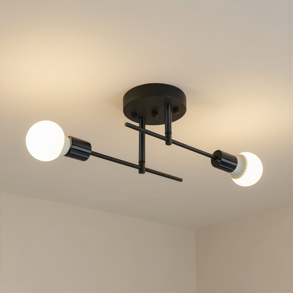 Modern 2-Light Ceiling Lamp - lifestyle