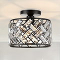 Modern Crystal Semi Flush Mount Ceiling Light - lifestyle