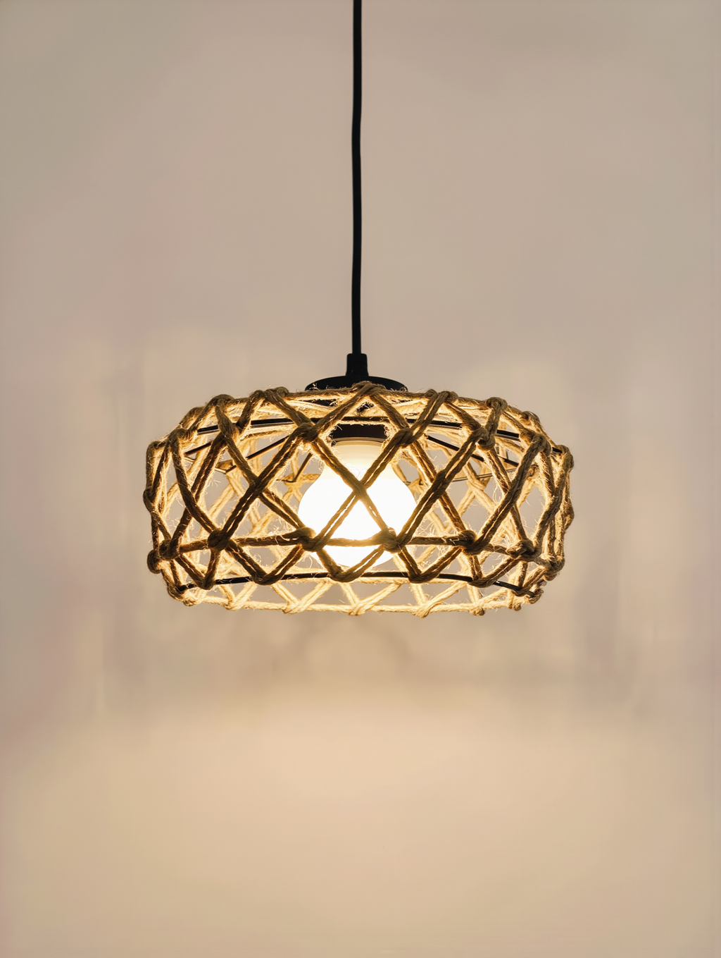 Bohemian Hemp Rope Ceiling Light - lifestyle