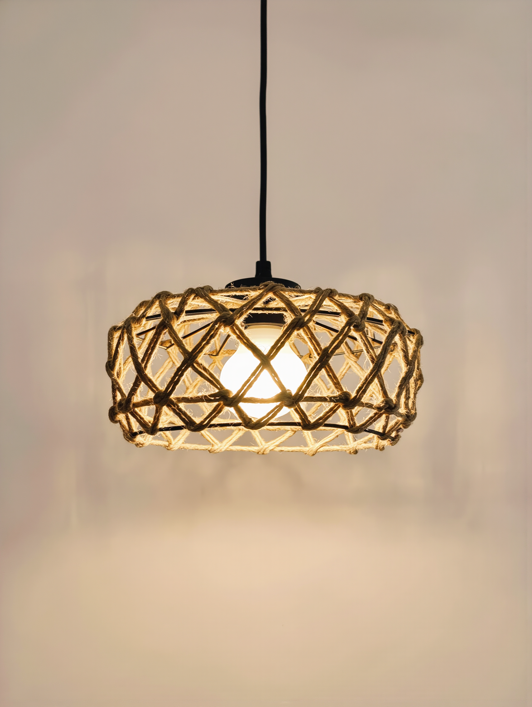 Bohemian Hemp Rope Ceiling Light - lifestyle