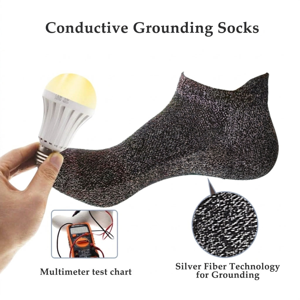 Grounding Socks | Silver-Infused Conductive Earthing Socks, 2 Pairs