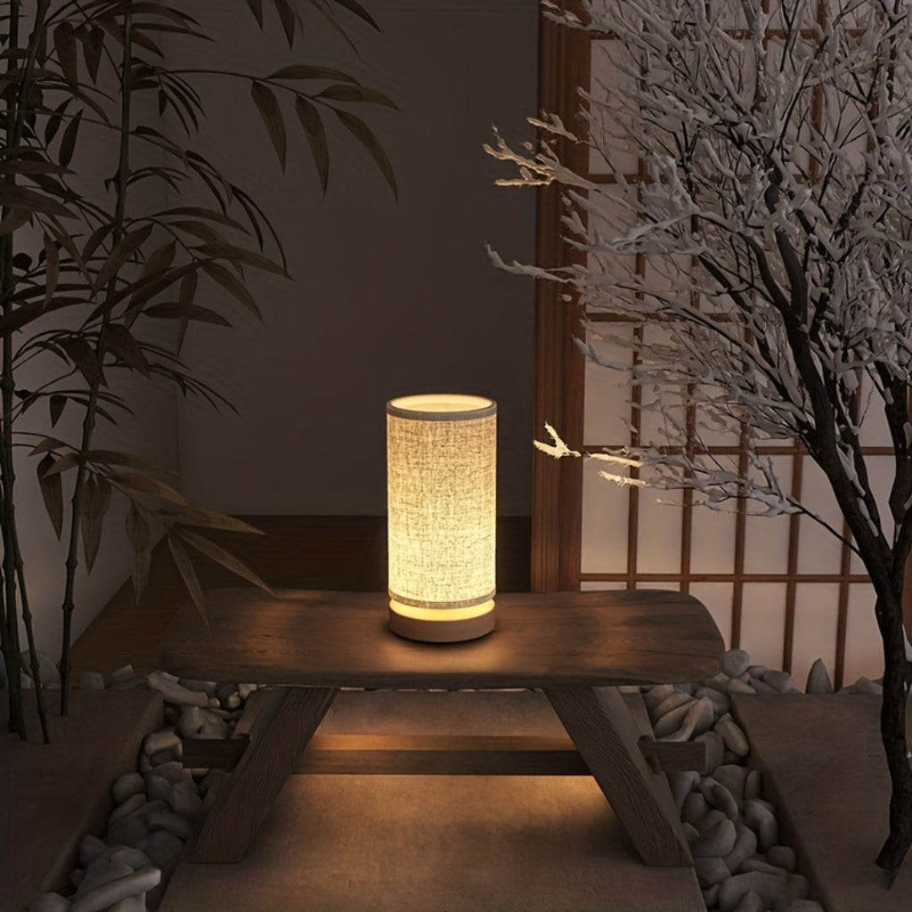 Modern Wooden Table Lamp | USB Powered Bedside Light