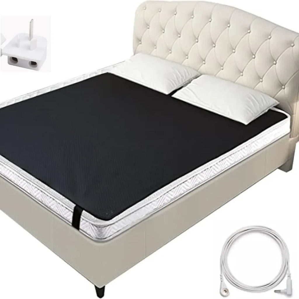 Grounding Leather Mattress Pad | Conductive Earthing Sleep Mat, 15ft Cord