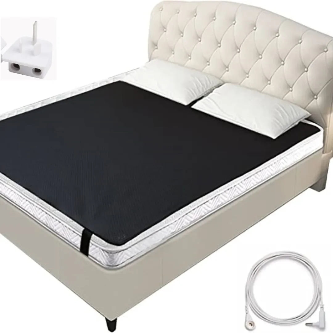Grounding Leather Mattress Pad | Conductive Earthing Sleep Mat, 15ft Cord
