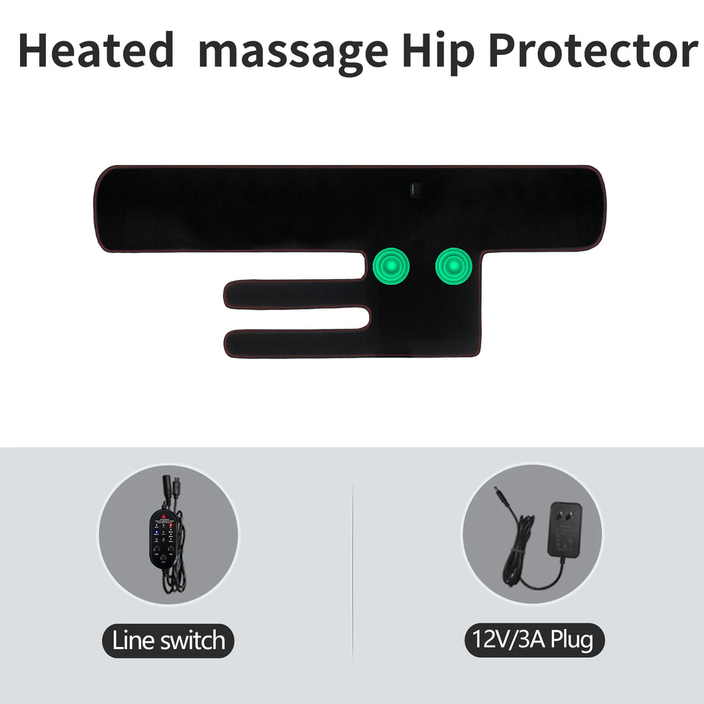 Heated Massage Waist & Hip Support Brace | Hot Compress for Hip, Thigh & Glute Relief