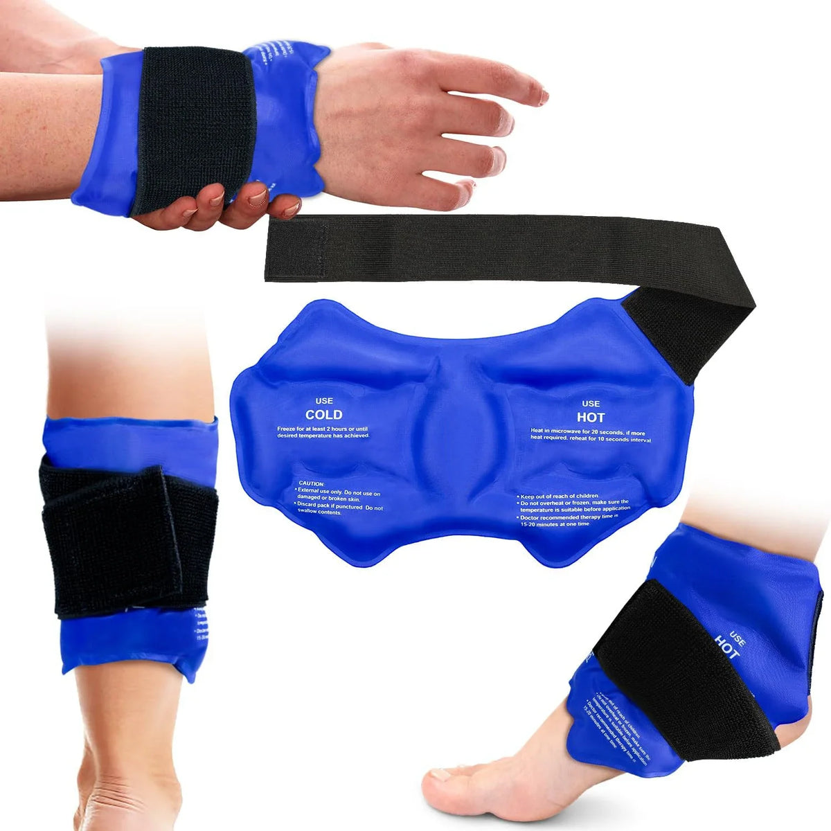Ankle Brace Hot & Cold Ice Pack Wrap | Reusable Gel Compress for Sports Injuries