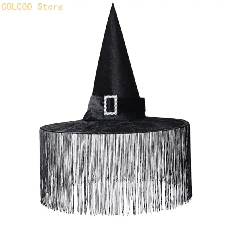 Witch Costume Hat With Pointed and Soft Fabric Finish for Halloween Theme Party Looks, Photo Booth Styling, and Character
