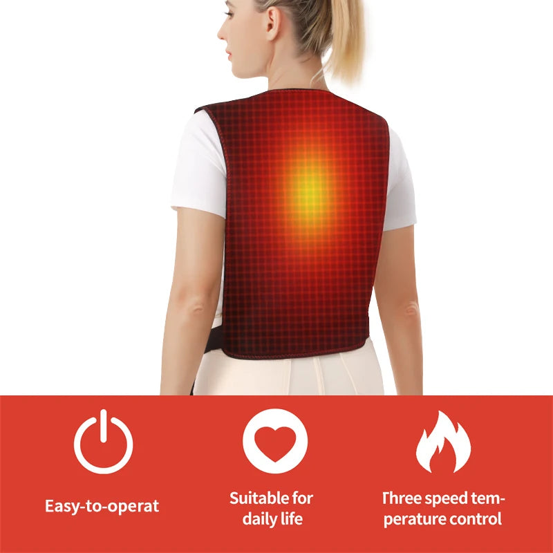 Electric Back Heating Brace | 3-Gear Hot Compress for Back Pain & Sleep
