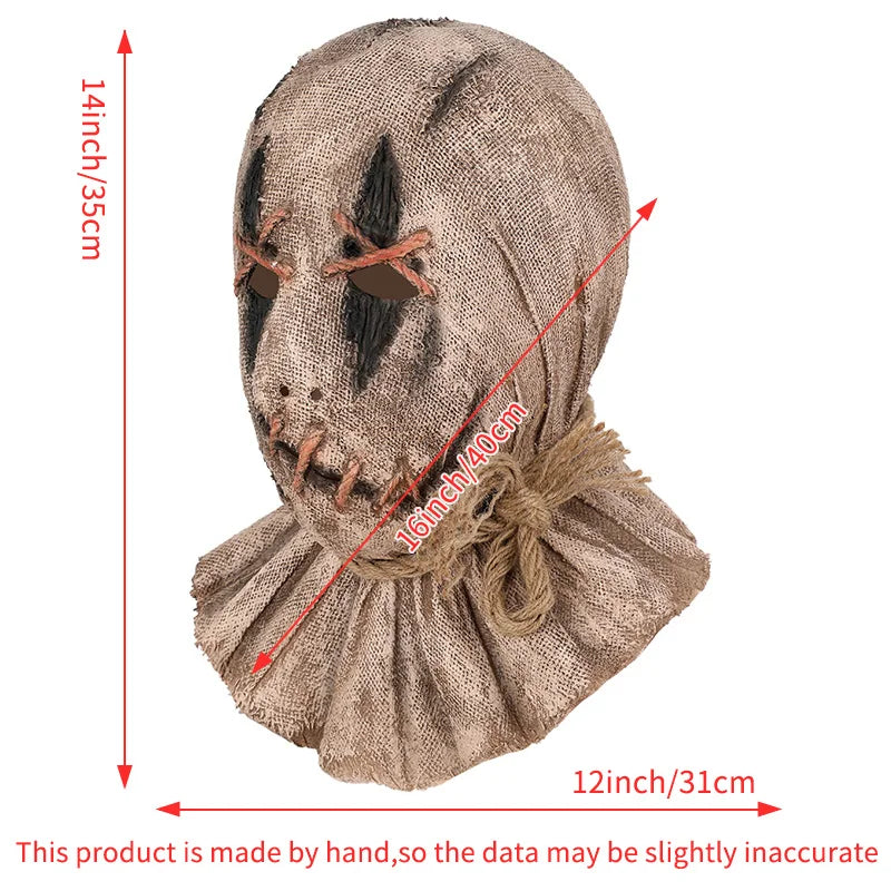Scary Scarecrow Headgear Faux Latex Mask Halloween Costume Party Accessories Scary Masks