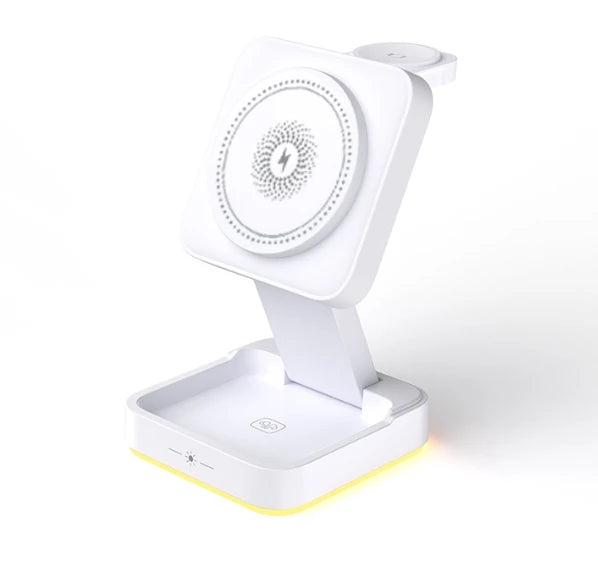 3-in-1 Magnetic Wireless Charging Station | Foldable Stand for iPhone, Apple Watch & AirPods