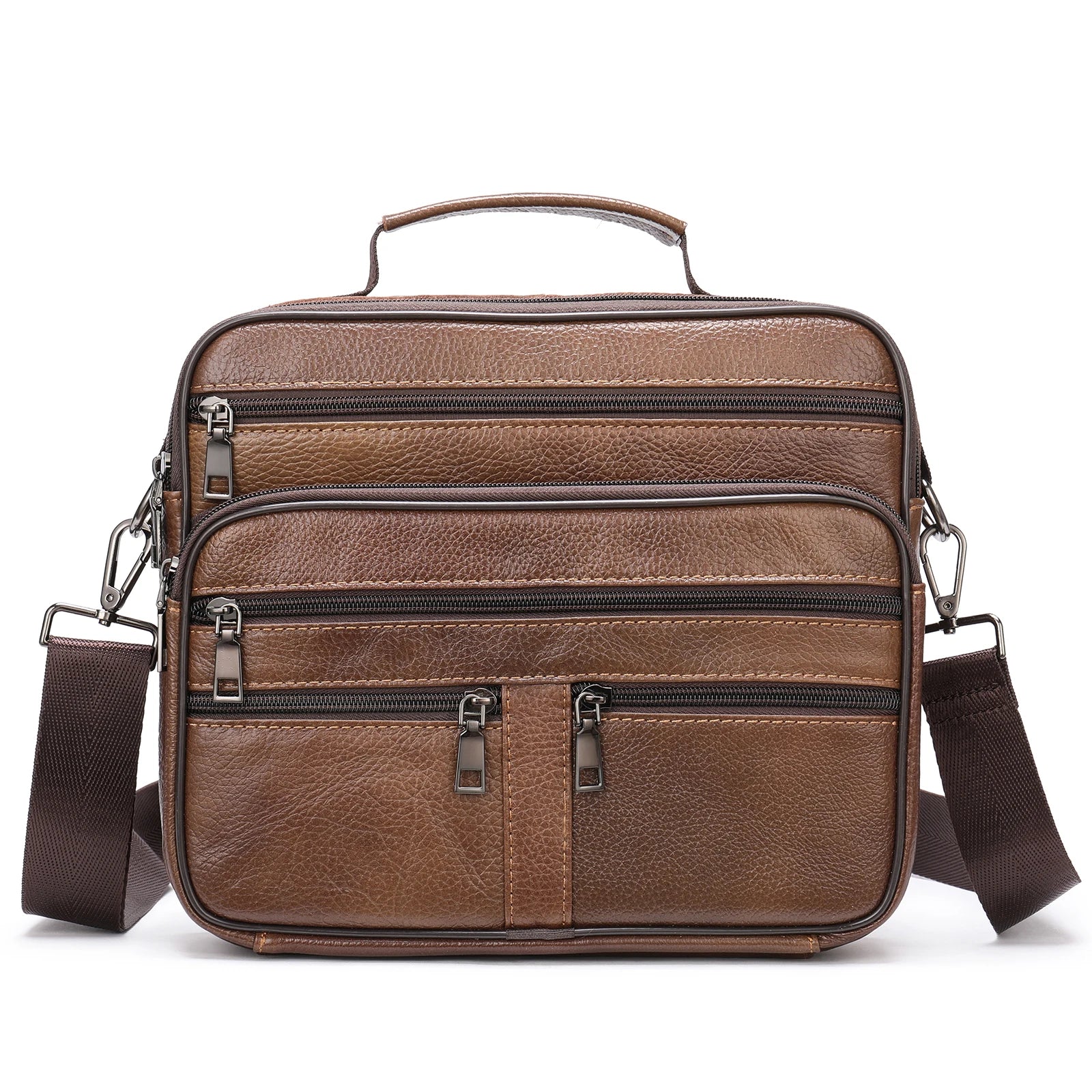 Genuine Leather Shoulder Bag for Men Black Cowhide Leather Handbag for Men Business Office Messenger Bag Male Crossbody Bag
