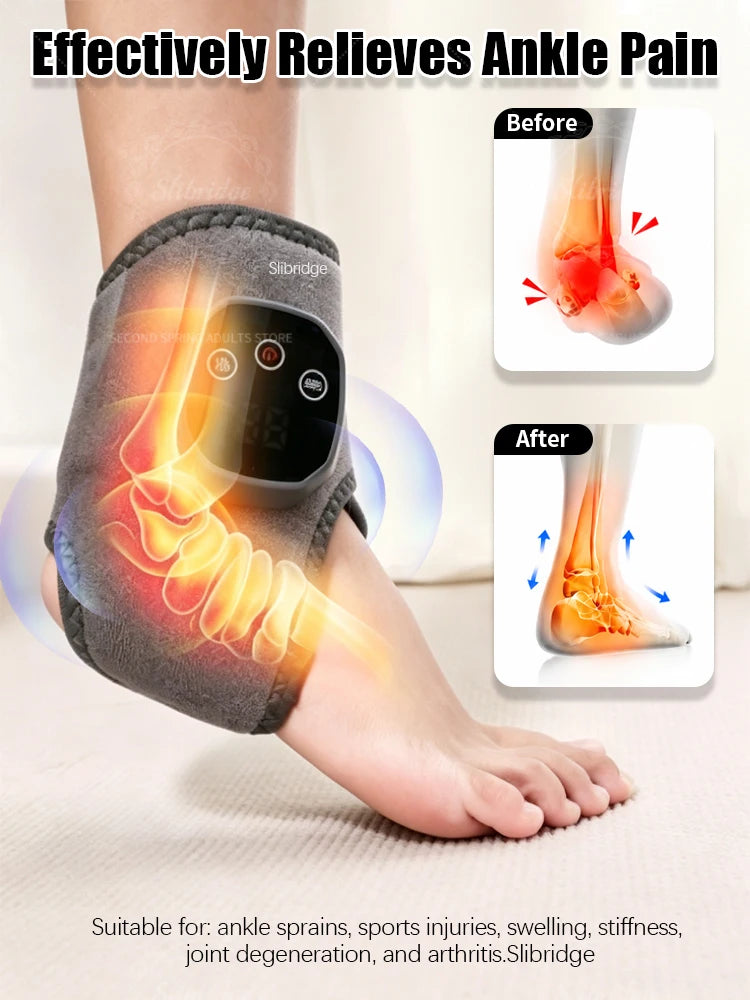 Ankle Brace with Heat & Vibration | Cordless Massager Wrap for Ankle, Foot & Wrist